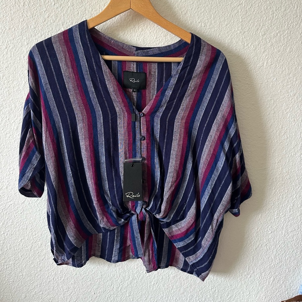 Rails Women's Striped Blue and Red Top